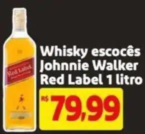 Extra Supermercado Whisky escocês Johnnie Walker Red Label 1 litro oferta