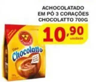 Roldão ACHOCOLATADO EM PÓ 3 CORAÇÕES CHOCOLATTO 700G oferta