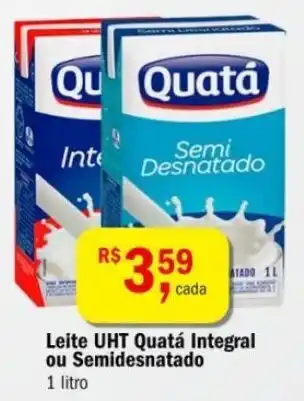 Ultrabox Leite UHT Quatá Integral ou Semidesnatado 1 litro oferta