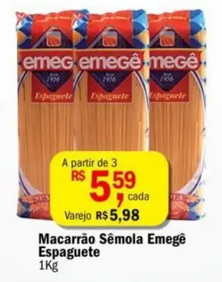 Ultrabox Macarrão Sêmola Emegê Espaguete 1kg oferta