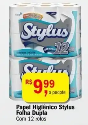 Ultrabox Papel Higiênico Stylus Folha Dupla Com 12 rolos oferta