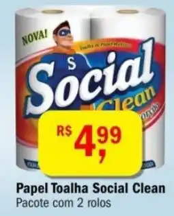 Ultrabox Papel Toalha Social Clean Pacote com 2 rolos oferta