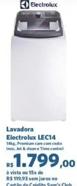 Sam's Club Lavadora Electrolux LEC14 14kg, oferta