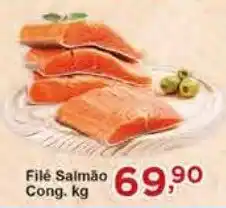 Rossi Supermercado File Salmão Cong. kg oferta