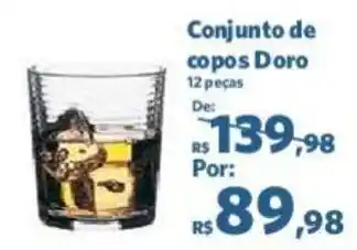 Sam's Club Conjunto de copos Doro 12 peças oferta