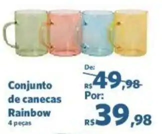 Sam's Club Conjunto de canecas Rainbow 4 peças oferta