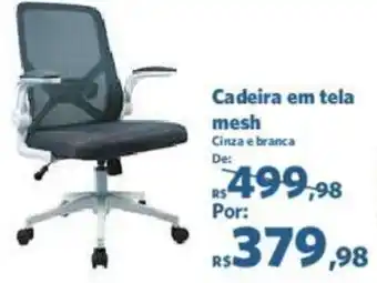 Sam's Club Cadeira em tela mesh Cinza e branca oferta