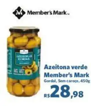 Sam's Club Azeitona verde Member's Mark Gordal, Sem caroço, 450g oferta
