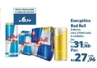 Sam's Club Energético Red Bull Sabores, Lata, 250ml cada, 4 unidades oferta