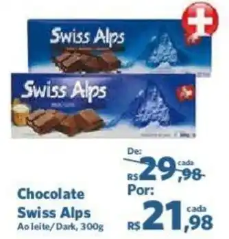 Sam's Club Chocolate Swiss Alps Ao leite/Dark, 300g oferta