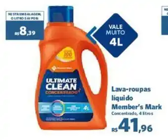 Sam's Club Lava-roupas líquido Member's Mark Concentrado, 4 litros oferta