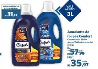 Sam's Club Amaciante de roupas Comfort 3L oferta