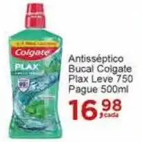Rossi Supermercado Antisséptico Bucal Colgate Plax Leve 750 Pague 500ml oferta