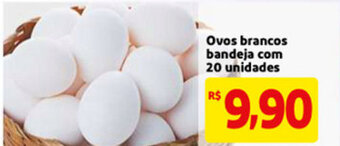 Mercado Extra Ovos Brancos bandeja com 20 unidades oferta