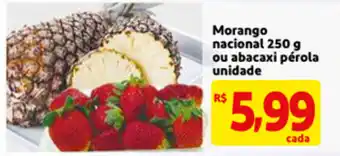 Mercado Extra Morango nacionak 250g ou abacaxi perola unidade oferta