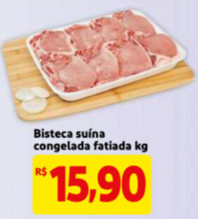 Mercado Extra Bisteca Suina congelada fatiada 1kg oferta