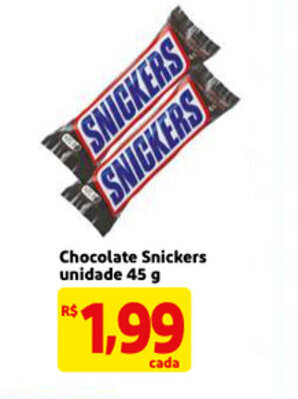Mercado Extra Chocolate Snickers unidade 45g oferta