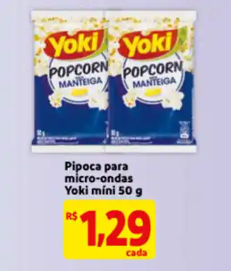 Mercado Extra Pipoca para micro ondas Yoki mini 50g oferta