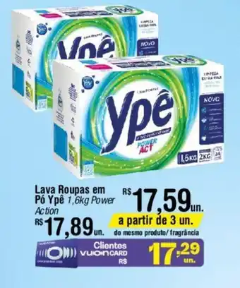 Fort Atacadista Lava Roupas em Pó Ypê 1,6kg Power Action oferta