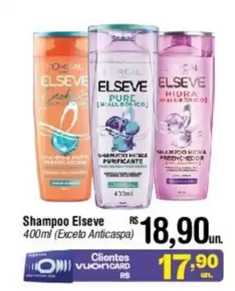 Fort Atacadista Shampoo Elseve 400ml (Exceto Anticaspa) oferta