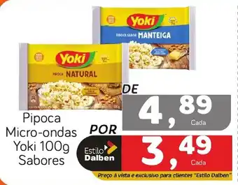 Supermercado Dalben Pipoca Micro-ondas Yoki 100g sabores oferta