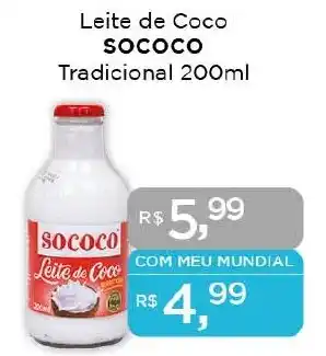 Supermercados Mundial Leite de Coco SOCOCO Tradicional 200ml oferta