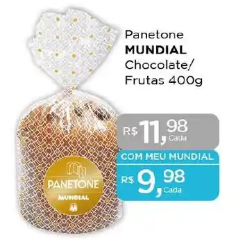 Supermercados Mundial Panetone MUNDIAL Chocolate/ Frutas 400g oferta
