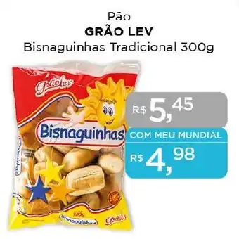 Supermercados Mundial Pão GRÃO LEV Bisnaguinhas Tradicional 300g oferta