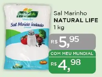 Supermercados Mundial Sal Marinho NATURAL LIFE 1 kg oferta
