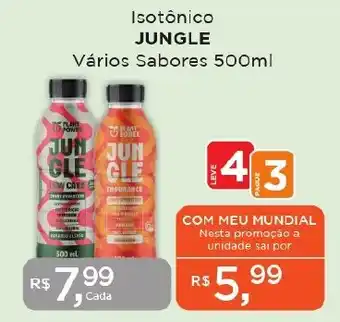 Supermercados Mundial Isotônico JUNGLE Vários Sabores 500ml oferta