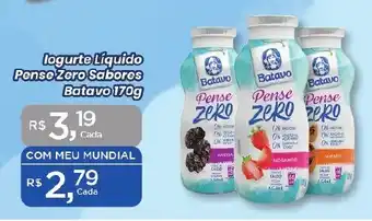 Supermercados Mundial logurte Liquido Pense Zero Sabores Batavo 170g oferta