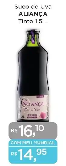 Supermercados Mundial Suco de Uva ALIANÇA Tinto 1,5 L oferta