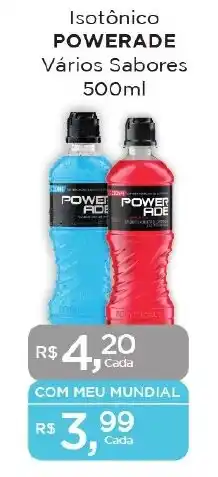 Supermercados Mundial Isotônico POWERADE Vários Sabores 500ml oferta