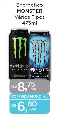 Supermercados Mundial Energético MONSTER Vários Tipos 473ml oferta