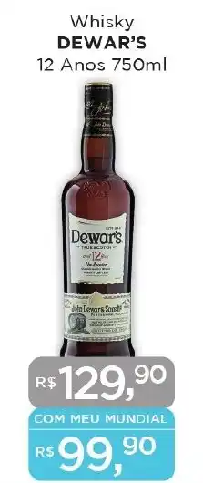 Supermercados Mundial Whisky DEWAR'S 12 Anos 750ml oferta