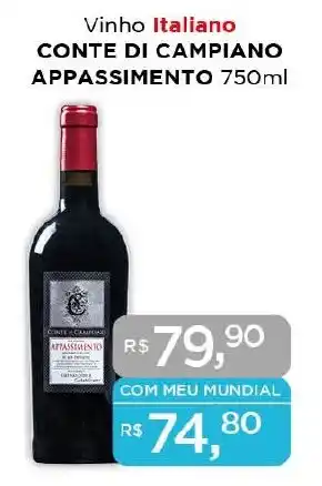 Supermercados Mundial Vinho Italiano CONTE DI CAMPIANO APPASSIMENTO 750ml oferta