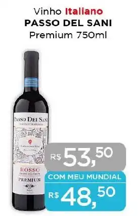 Supermercados Mundial Vinho Italiano PASSO DEL SANI Premium 750ml oferta