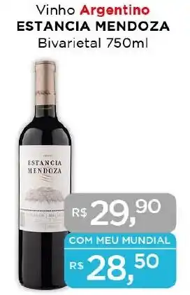 Supermercados Mundial Vinho Argentino ESTANCIA MENDOZA Bivarietal 750ml oferta