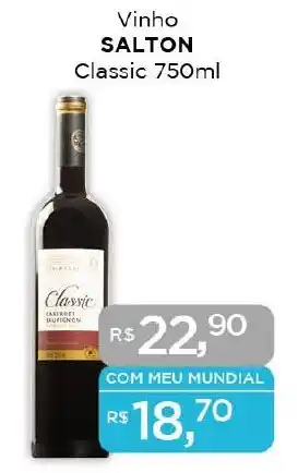 Supermercados Mundial Vinho SALTON Classic 750ml oferta
