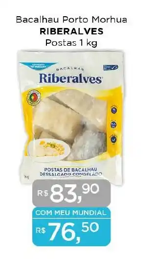 Supermercados Mundial Bacalhau Porto Morhua RIBERALVES Postas 1 kg oferta