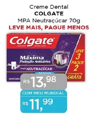 Supermercados Mundial Creme Dental COLGATE MPA Neutraçúcar 70g LEVE MAIS, PAGUE MENOS oferta
