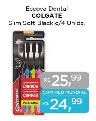 Supermercados Mundial Escova Dental COLGATE Slim Soft Black c/4 Unids. oferta