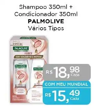 Supermercados Mundial Shampoo 350ml + Condicionador 350ml PALMOLIVE Vários Tipos oferta