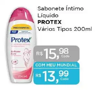 Supermercados Mundial Sabonete Íntimo Líquido PROTEX vários tipos 200ml oferta
