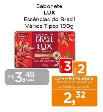 Supermercados Mundial Sabonete LUX Essências do Brasil Vários Tipos 100g oferta