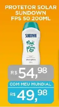 Supermercados Mundial PROTETOR SOLAR SUNDOWN FPS 50 200ML oferta