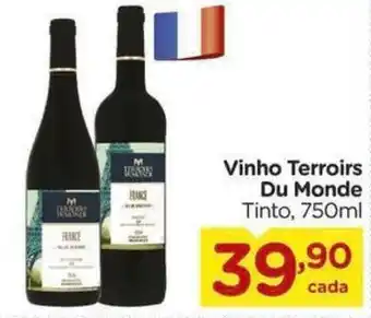Carrefour Vinho Terroirs Du Monde Tinto, 750ml oferta