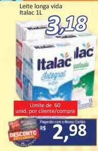 Supermercados Savegnago Leite Longa Vida Italac 1L oferta