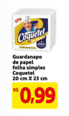 Mercado Extra Guardanapo de papel folha simples Coquetel 20cm x 23cm oferta