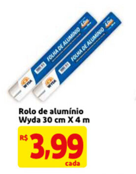 Mercado Extra Rolo de aluminio Wyda 30cmx4m oferta